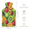 Fruit-Print Hot Water Bottle with Plush Cover view 2