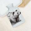 YJWANDL Hand-Drawn Bear Print Hot Water Bottle with Plush Cover, 26.5 x 15.3 cm view 4