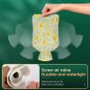 Hot Water Bottle with Yellow Floral Print and Plush Cover view 3