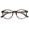 ABETOS Women's Round Oval Reading Glasses with Blue Light Filter, Clear Gray Tortoiseshell Frame, Spring Hinges, +1.75 view 1