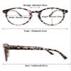 ABETOS Women's Round Oval Reading Glasses with Blue Light Filter, Clear Gray Tortoiseshell Frame, Spring Hinges, +1.75 view 2