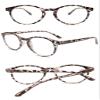 ABETOS Women's Round Oval Reading Glasses with Blue Light Filter, Clear Gray Tortoiseshell Frame, Spring Hinges, +1.75 view 3