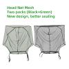 2-Pack Mosquito Head Nets, Insect Netting for the Head, Improved Seal, Face Covering, Suitable for All Seasons, Black and Green, One Size view 2