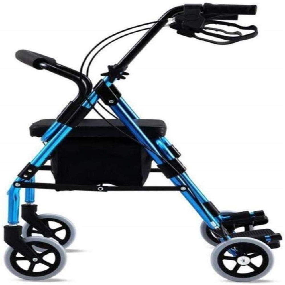 Heavy-Duty Rollator Walker with Seat and Hand Brakes