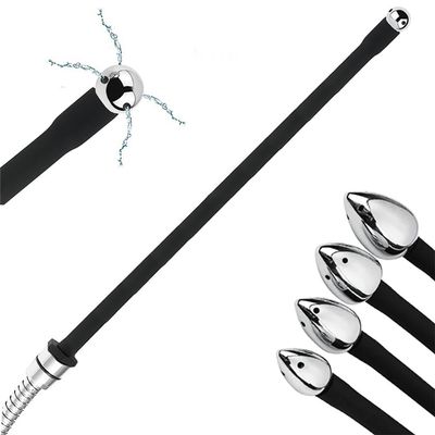 Hmxseu Silicone Anal Douche with Metal Round Tip, 25 cm