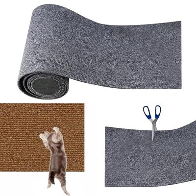 DIY Climbing Cat Scratcher, Cut-to-Fit Self-Adhesive Cat Scratching Mat, Sofa and Wall Protector (Light Gray, Size