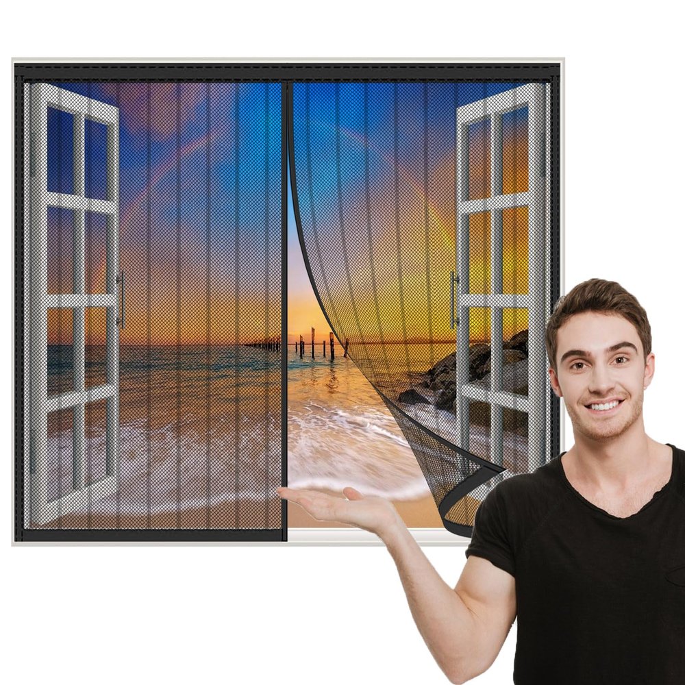 TYHJSH Magnetic Window Insect Screen, Self-Adhesive Mosquito Net