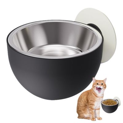 Magnetic Stainless Steel Wall-Mounted Pet Bowl, 8 cm