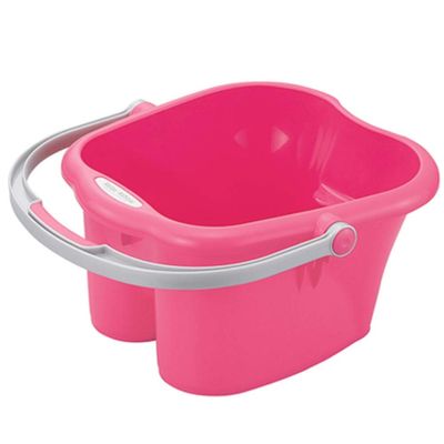 Foot Massage Basin, Plastic Foot Spa Tub with Handle, White (Red) Light Star