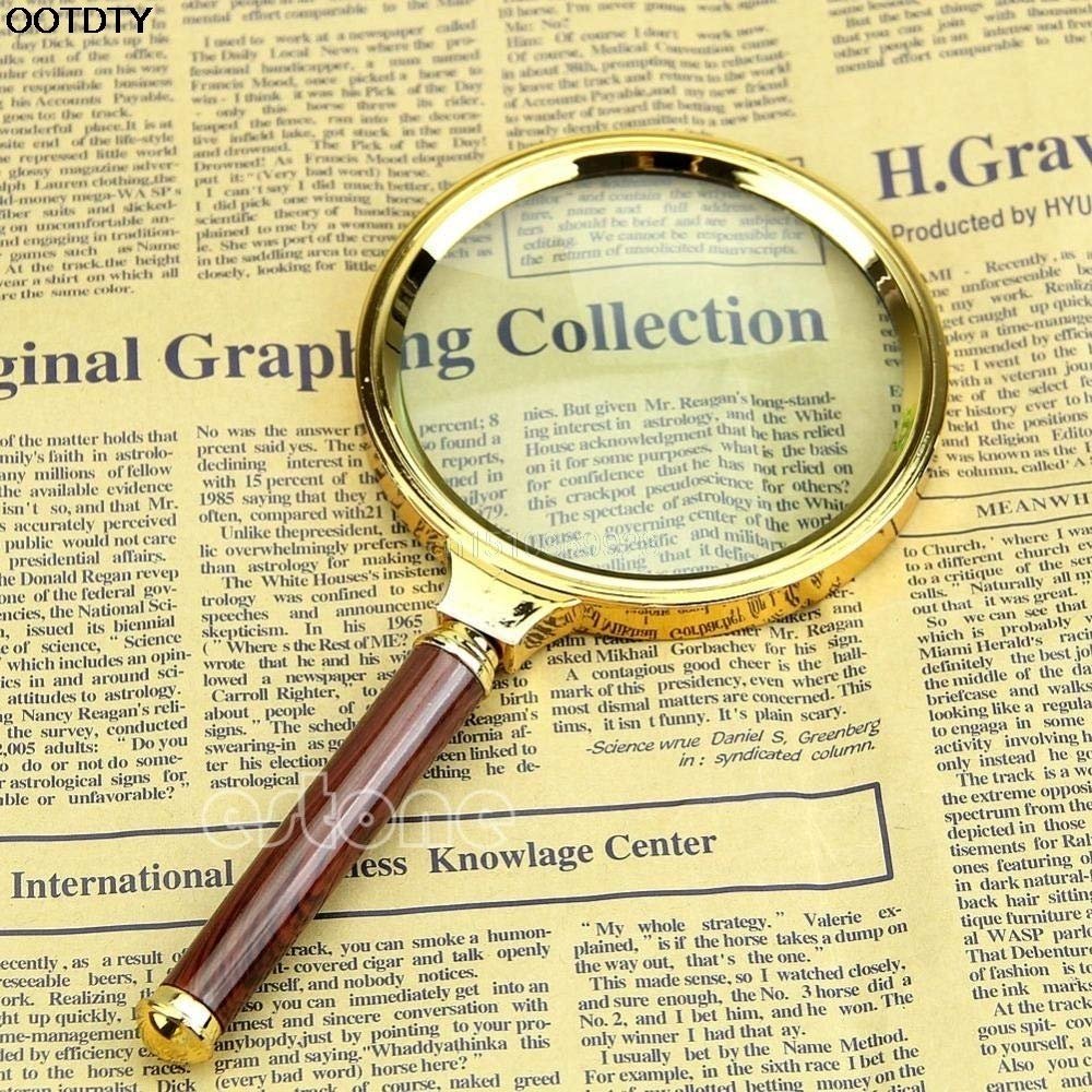 90 mm Handheld Magnifying Glass, 10x Magnification, Leseschmuck Charitable