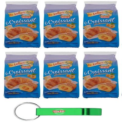 Divella Apricot Croissants, 6-Pack, 270 g + Free Keychain