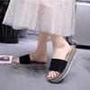 Women's Casual Roman-Style Slide Sandals, Black view 2