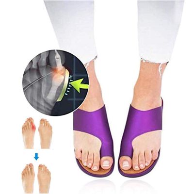 CrEev Comfortable Platform Sandals for Women, Orthopedic Bunion-Correcting Toe-Post Sandals, 01, EU 41
