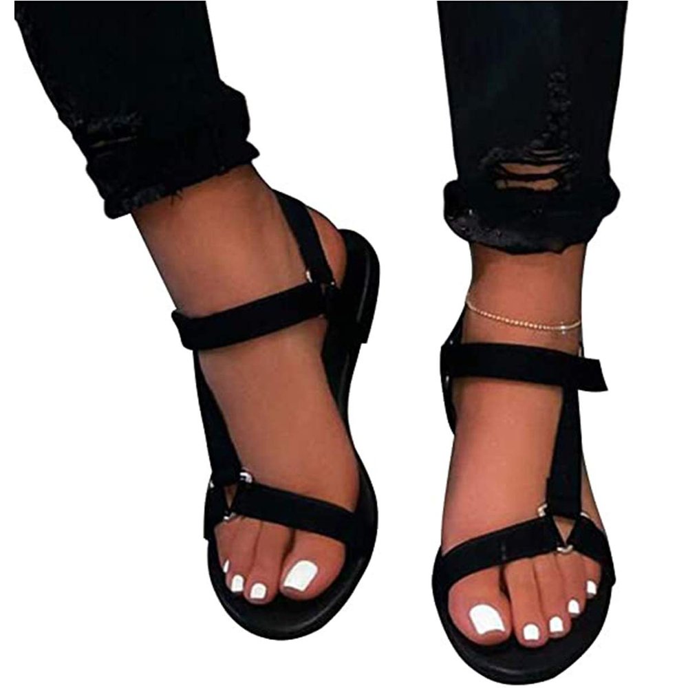 CrEev Flat Women's Thong Sandals, Breathable Slip-Resistant Flip-Flops