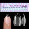 BTArtbox Half-Matte Clear Soft Gel Nail Tips, Short Almond, 320 Pieces view 1
