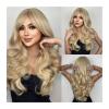 XXAD553TY Women's Cosplay Party Wig, Heat-Resistant Synthetic Brown-Blonde Long Deep-Wavy Wig with Bangs, LC457-1 view 2
