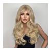 XXAD553TY Women's Cosplay Party Wig, Heat-Resistant Synthetic Brown-Blonde Long Deep-Wavy Wig with Bangs, LC457-1 view 3