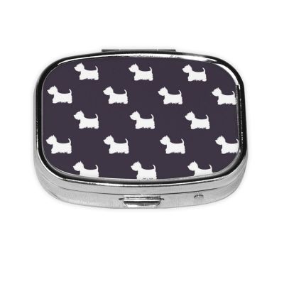 West Highland Terrier Pill Box, Square Pocket or Purse Pill Case