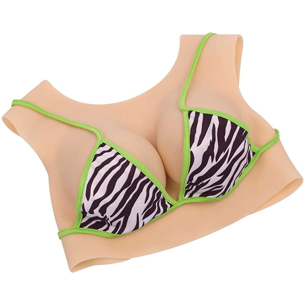 Silicone Breastplate, Gel-Filled Faux Breasts for Cross-Dressing, BG Cup, Color 2 Silkfloss-D