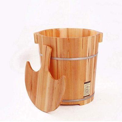 Wooden Barrel Foot Bath with Lid for Adults and Pedicures, Star of Light