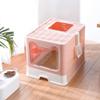 Enclosed Cat Litter Box for Large Cats with Scoop, Odor-Reducing Filter, Pink, 51 x 41 x 38 cm view 1