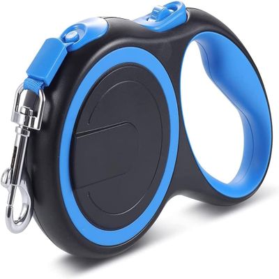 Retractable Dog Leash with Non-Slip Handle, One-Hand Brake, Pause and Lock, Blue, 3 m
