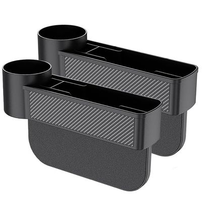 LEPIZ Car Seat Gap Storage Box with Cup Holders, 2 Pieces, for SsangYong Korando 2010–2019