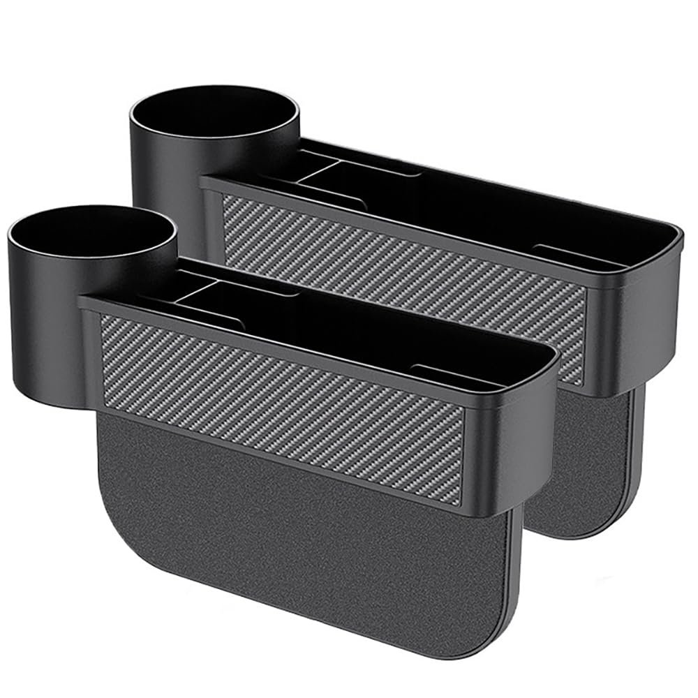 LEPIZ Car Seat Gap Storage Box with Cup Holders, 2 Pieces, for SsangYong Korando 2010–2019
