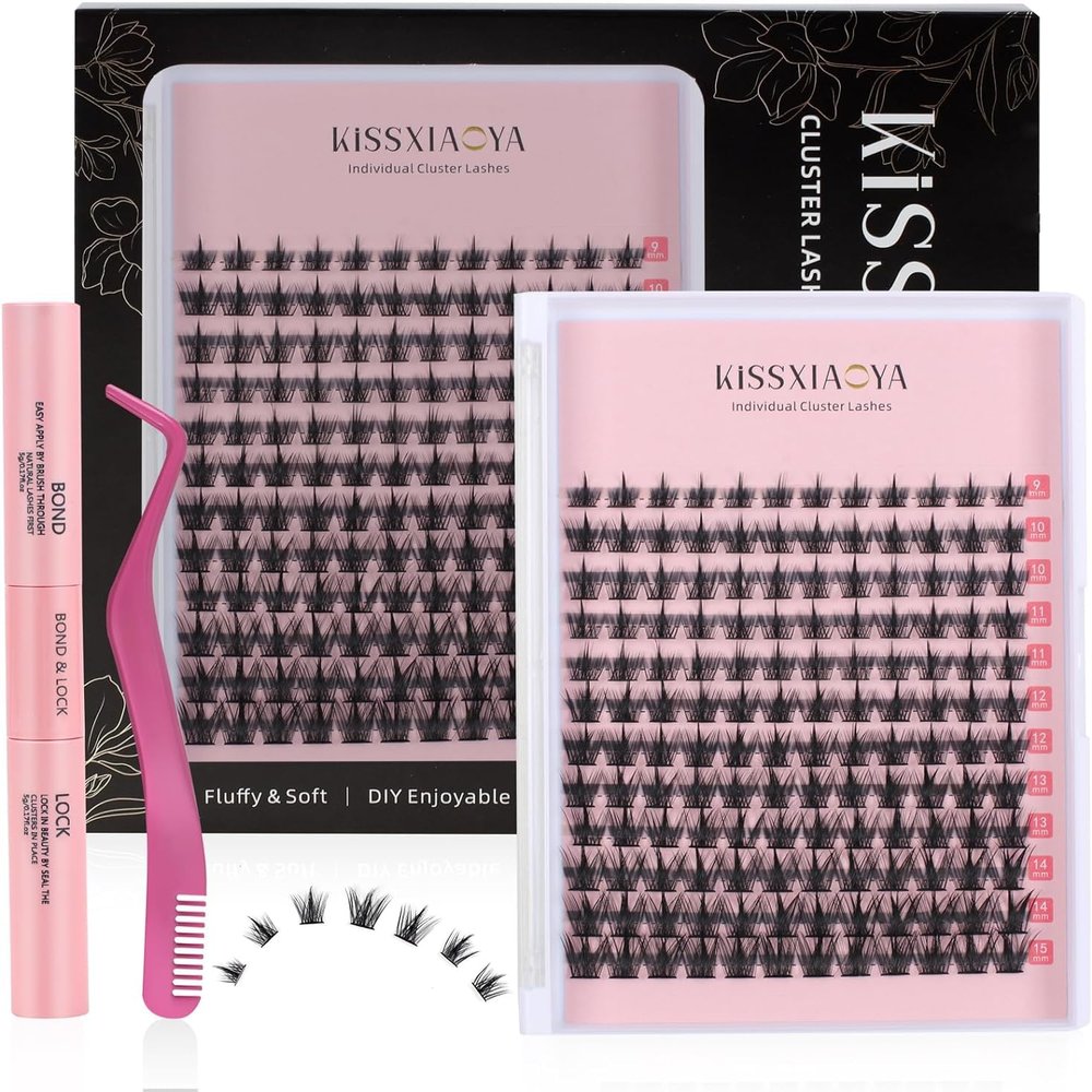 Cluster Lash Extensions Kit, 144-Piece D Curl Mix 9–15 mm