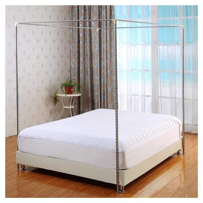 Stainless Steel Mosquito Net Canopy Frame, Four-Corner Bed Posts, Fits Twin/Full/Queen/King/California King Beds, 25 mm, 1.2–2 m Bed
