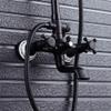 Antique Black Wall-Mounted Shower System with Dual Handles, 8-Inch Brass Rain Shower Head – B Beauty Comes view 4