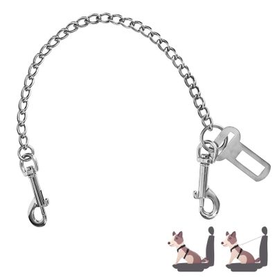 WIYETY Stainless Steel Dog Seat Belt, 80 cm, Bite-Resistant Car Safety Leash