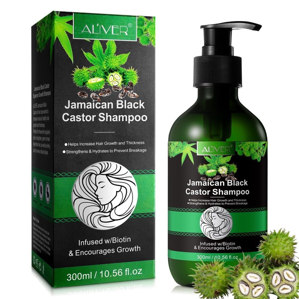 P-Beauty Black Castor Oil Shampoo with Biotin, 300 ml