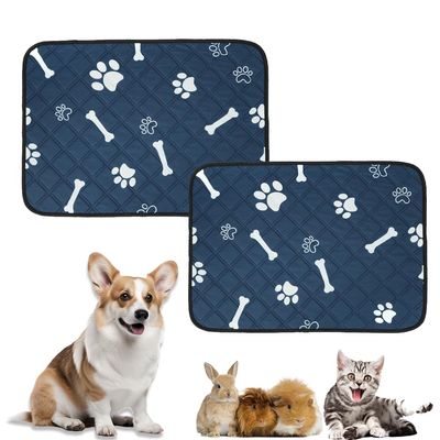 Mateju Washable Reusable Dog Training Pads, 2-Pack, 90 x 75 cm, Blue Bones