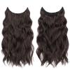 FESHFEN Secrets Long Wavy Hair Extensions, Invisible Hairpiece, Synthetic, Chocolate Brown/Mixed Dark Brown, 40 cm view 2