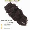 FESHFEN Secrets Long Wavy Hair Extensions, Invisible Hairpiece, Synthetic, Chocolate Brown/Mixed Dark Brown, 40 cm view 4