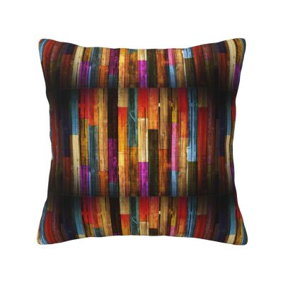 peiyeety All-Season Colorful Wooden Pillow Covers for Sofa, Bed and Car, Square, Various Sizes, Cover Only