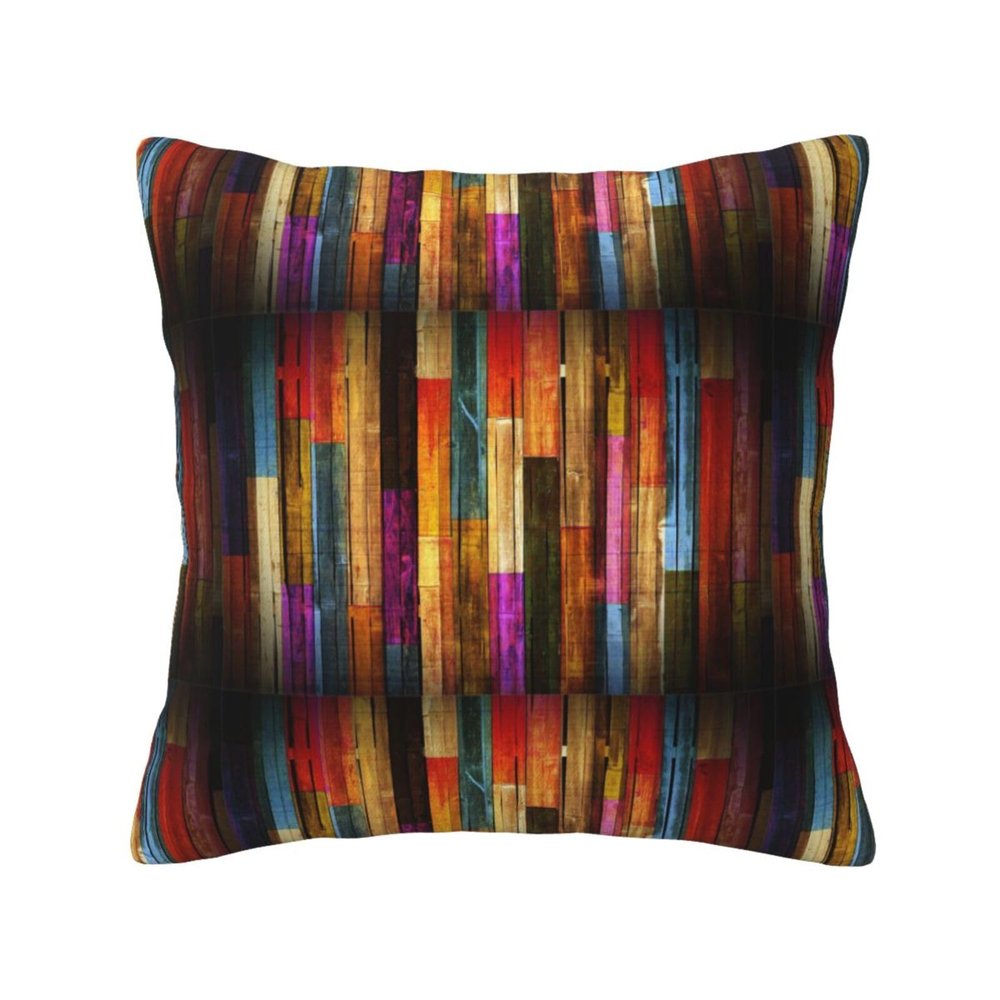 peiyeety All-Season Colorful Wooden Pillow Covers for Sofa, Bed and Car, Square, Various Sizes, Cover Only