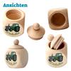 Geschenkissimo Wooden Tractor Milk Tooth Box for Boys, Personalized with Engraving view 4