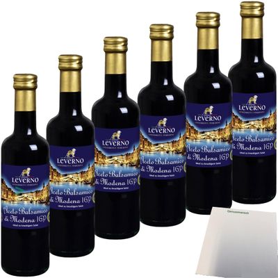 usy Bundle for Leverno Aceto Balsamico di Modena 25%, 6-Pack (6 x 500 ml Bottles) + usy Block