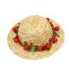 POPETPOP Pet Straw Hat with Floral Pattern view 1