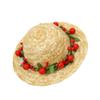 POPETPOP Pet Straw Hat with Floral Pattern view 2