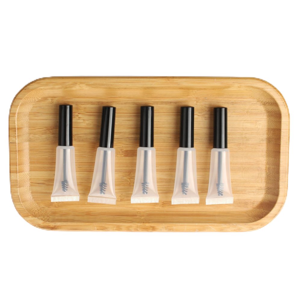 COSIDEA 50-Pack Empty Soft Mascara Tubes, 5 mL Squeeze Tubes with Wands and Stoppers, Clear