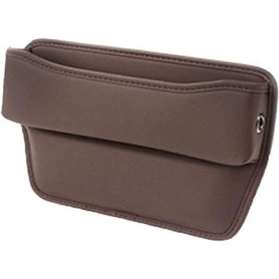 LTSRLL Car Seat Gap Storage Box for Mitsubishi ASX Expo Montero, PU Leather Front Seat Console Gap Filler Organizer, D/Mocha