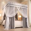 Princess Canopy Bed Net for Girls, Stainless Steel Four-Post Canopy Frame Curtains, California King view 2
