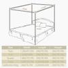 Princess Canopy Bed Net for Girls, Stainless Steel Four-Post Canopy Frame Curtains, California King view 4