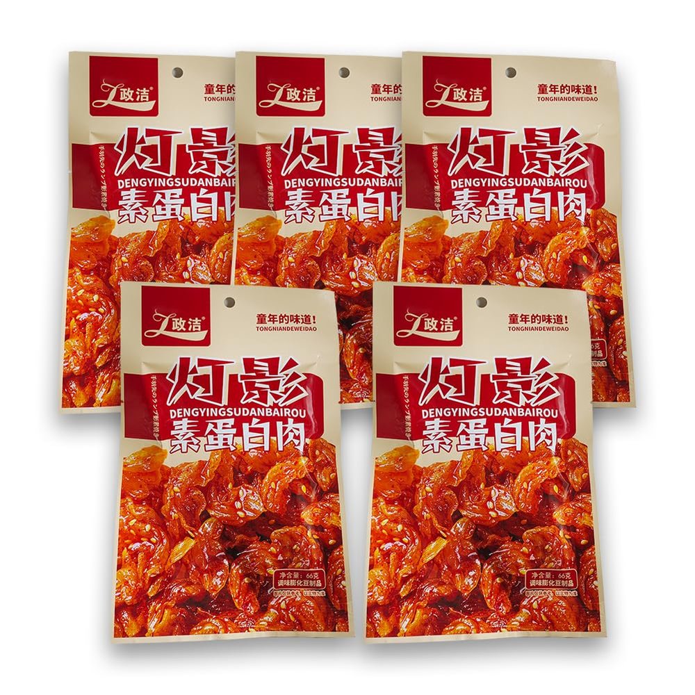 Mckona Spicy Seasoned Big Latiao, 5-Pack, Chinese Hot & Spicy Wheat Snacks, 66 g Each