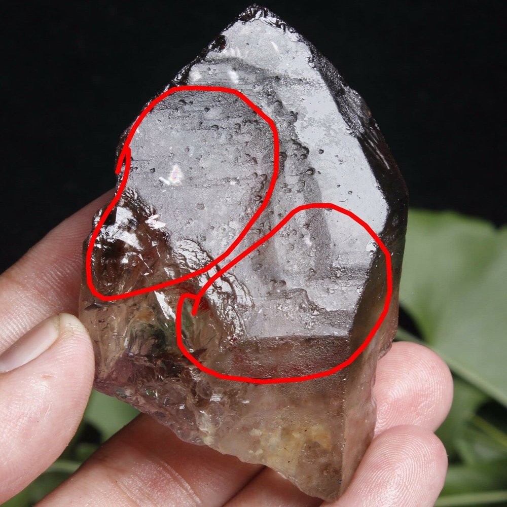 111.3 g Natural Smoky Skeleton Enhydro Purple Quartz Amethyst Specimen with Mica Stone