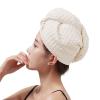 Hhaar Quick-Drying Hair Towel Turban, Soft, Waffle Rice White view 1