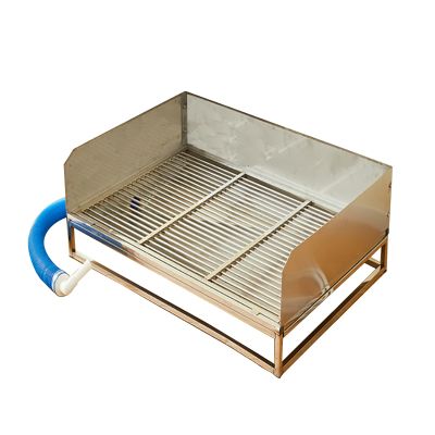 Dog Toilet for Large Dogs, Stainless Steel Indoor Pet Toilet with Wall, 95 x 60 cm